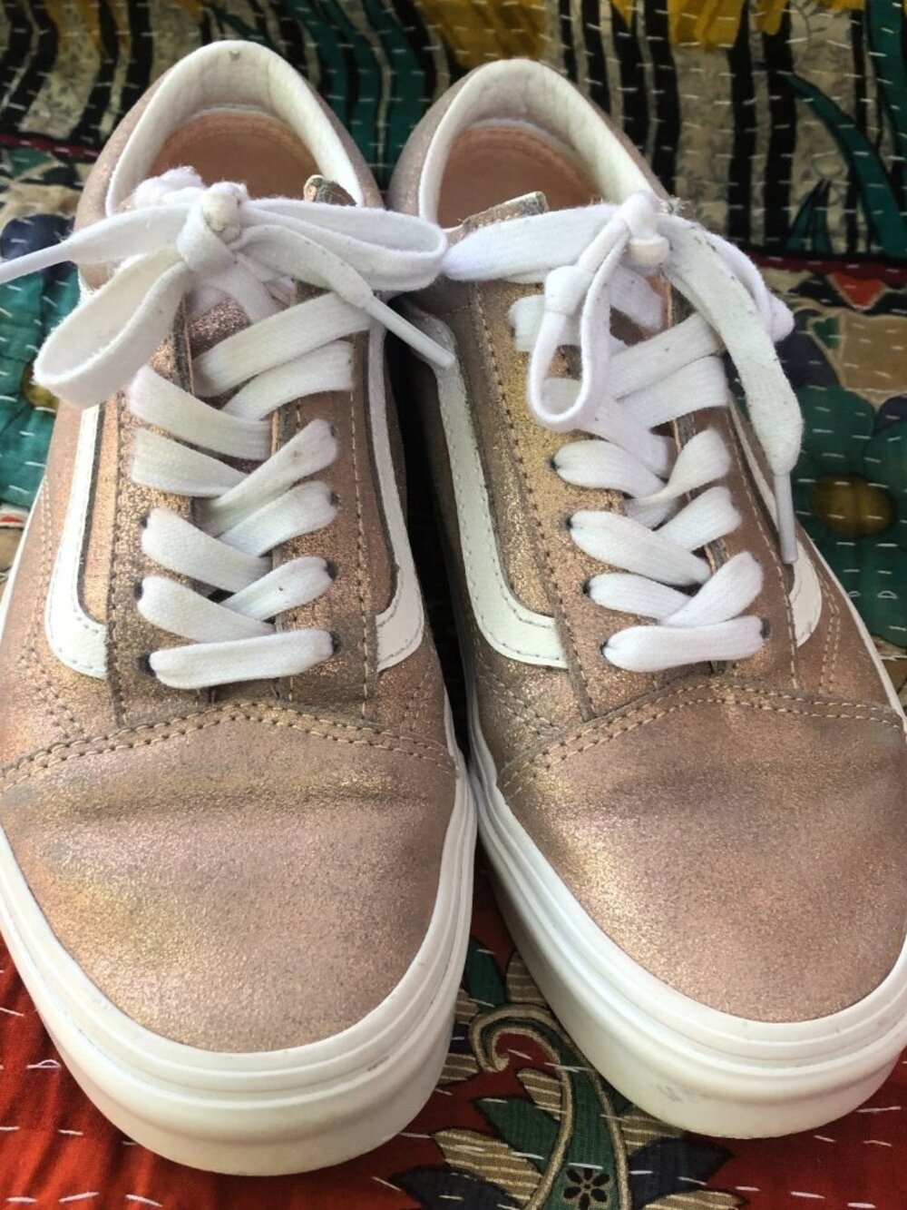 Vans old skool Rose Gold Metallic, athletic shoe,women 6.5, Men 5